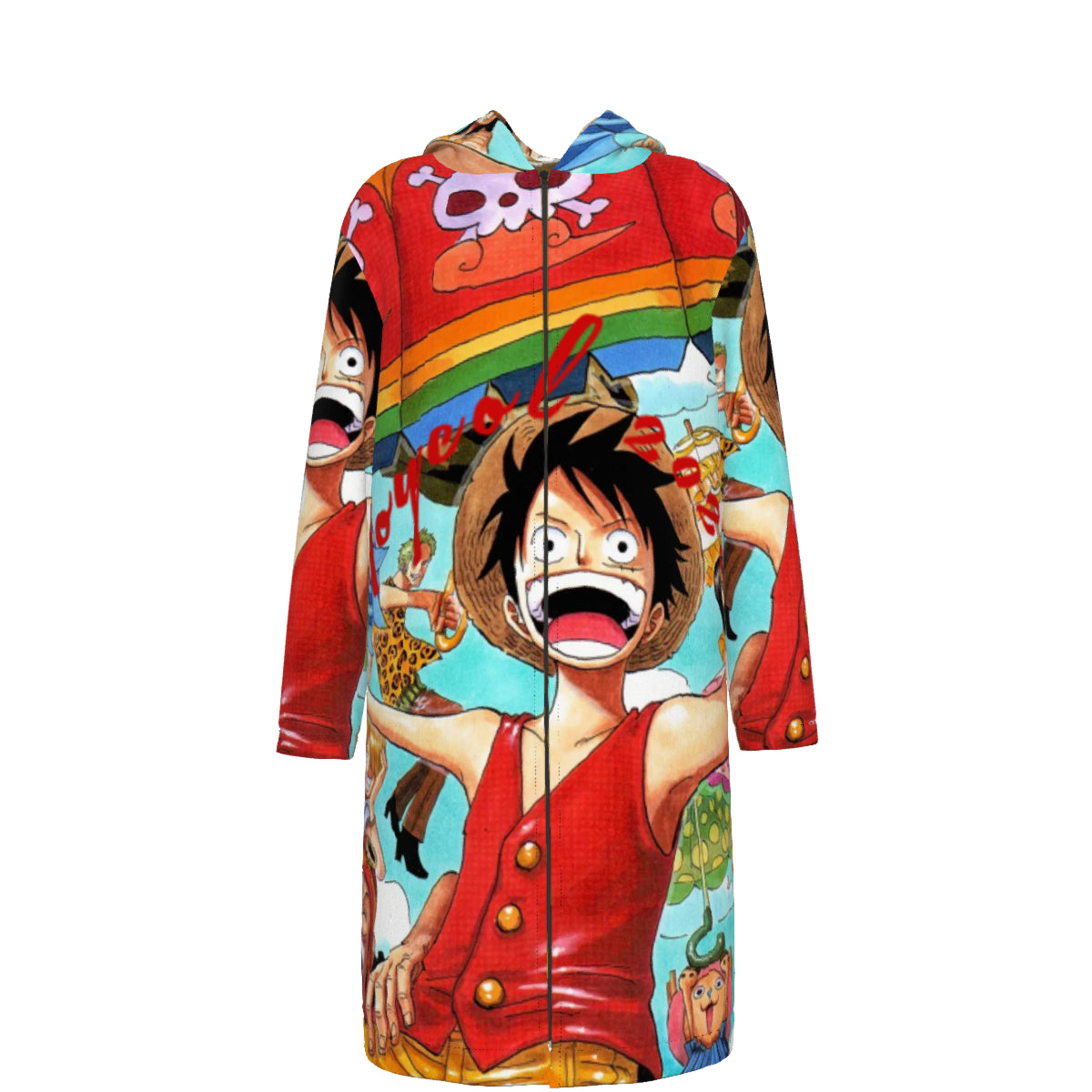 All-Over Print Men's Long Fleece Windbreaker