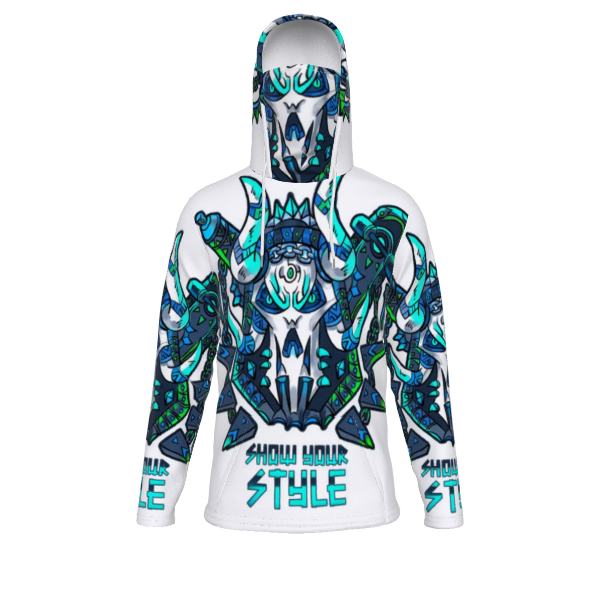 All-Over Print Unisex Pullover Hoodie With Mask