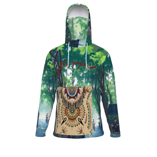 All-Over Print Unisex Pullover Hoodie With Mask